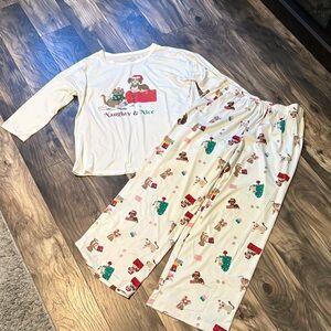 Festive Pajama Set - Cream